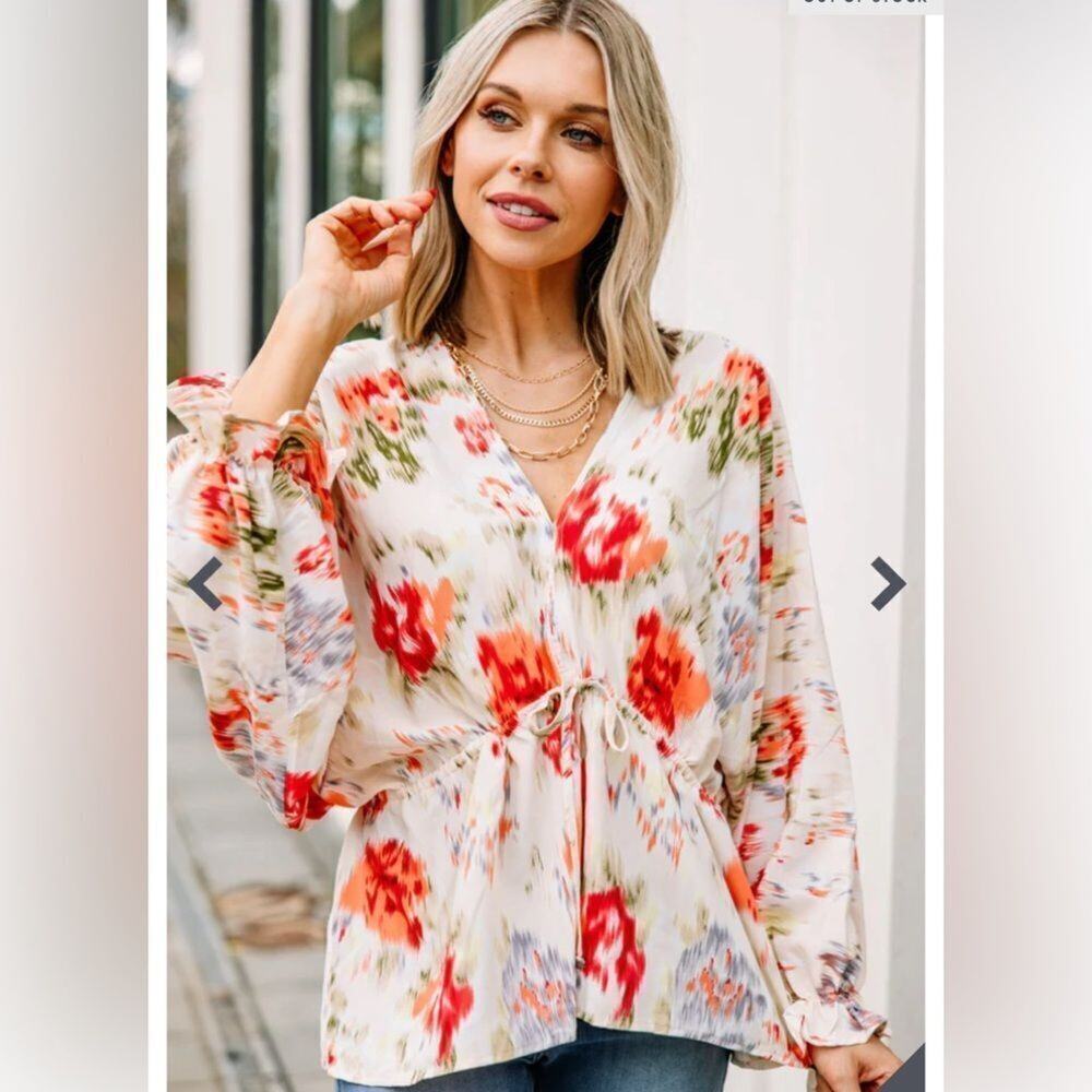 Entro Oversized Floral Blouse M